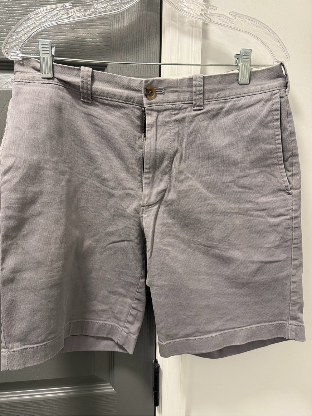 J. Crew Men's Flat Front Chino Shorts - Light Gray